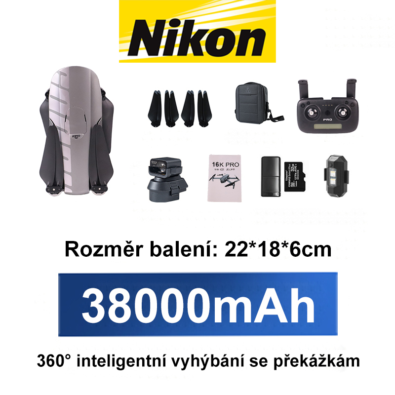 (Upgradovaná verze)  poskytuje rozlišeni 8K, dosah až 18 kilometrů, výdrž baterie 8 hodin, maximální výšku letu. 1.000 metrů a automatické vyhýbání se překážkám se světly během dne. 