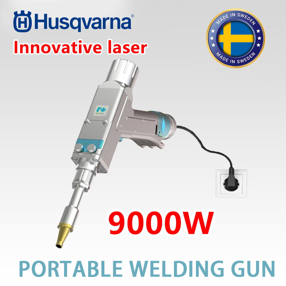 Multifunkční laserová svařovací pistole Husqvarna 9000W (svařovánízlato/stříbro/med/železo/hlinik/nerez) (tři v jednom) svařování + odstranění rzi + řezání (tloušťka řezu 0-28 mm)