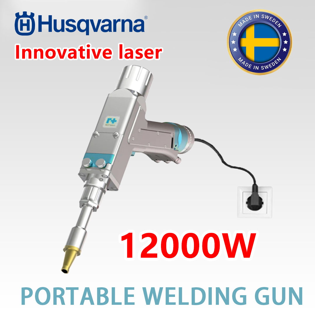 Multifunkční laserová svařovací pistole Husqvarna 12000W (svařovánízlato/stříbro/měď/železo/hliník/nerez) (čtyři v jednom) svařování + odstranění rzi + řezání + gravírování(tloušťka řezu 0-35 mm)