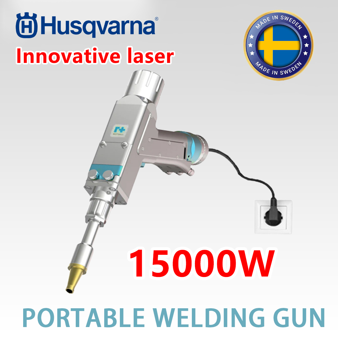 Multifunkční laserová svařovací pistole Husqvarna 15000W (svařovánízlato/stříbro/měď/železo/hliník/nerez) (čtyři v jednom) svařování + odstranění rzi + řezání + gravírování(tloušťka řezu 0-40 mm)